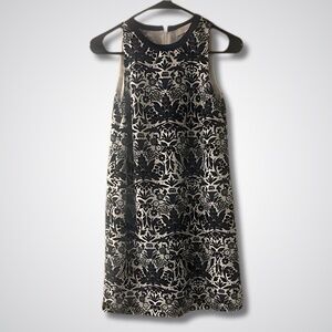 LOFT Sleeveless Shift Dress - Size XSP - Black & White Print - NWOT
